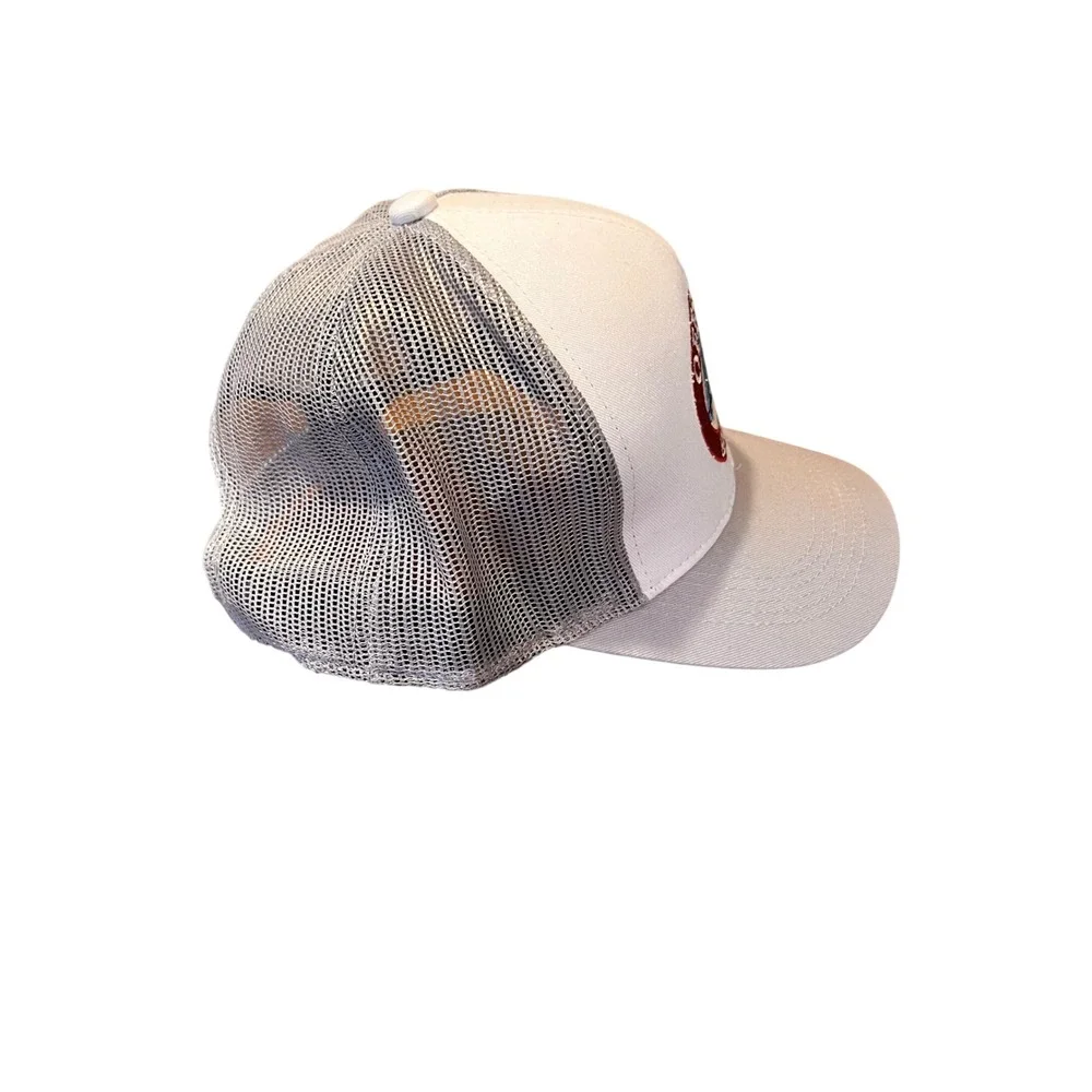 Offshore Angler Trucker Hat Marlin Fishing Hat Cap White Grey Snapback